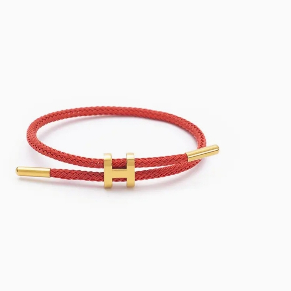 #96851 Trendy Fabulous Adjustable Titanium Steel H Buckle Bracelet